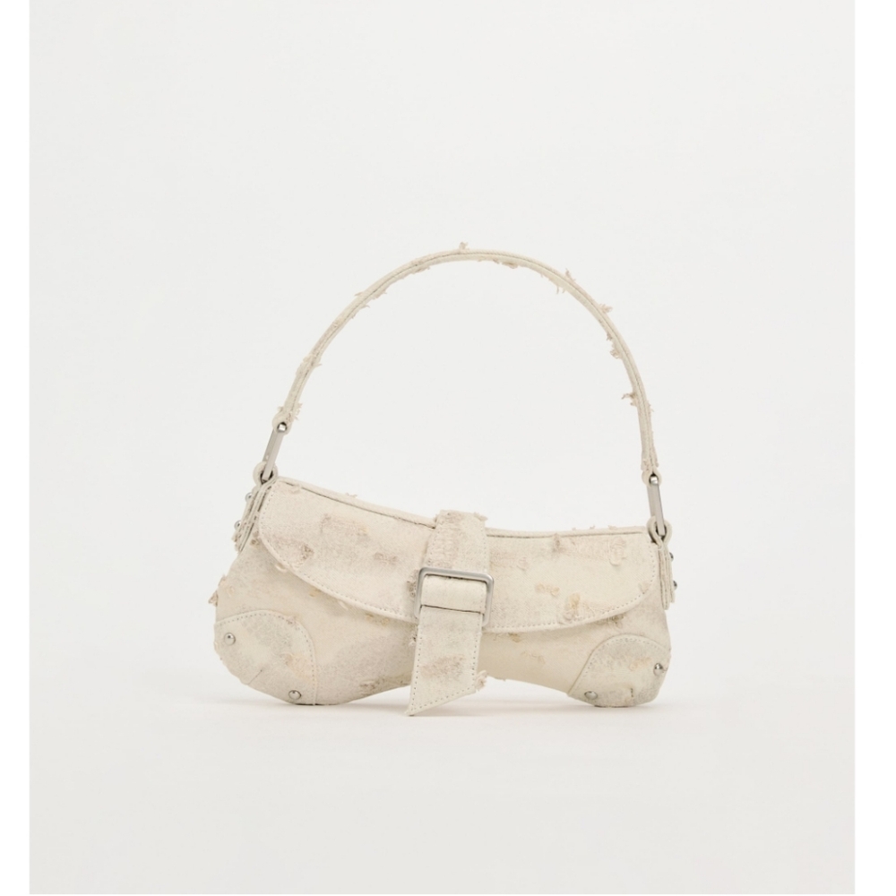 DISTRESSED ASYMMETRIC SHOULDER BAG - Picture 2 of 8